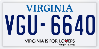 VA license plate VGU6640