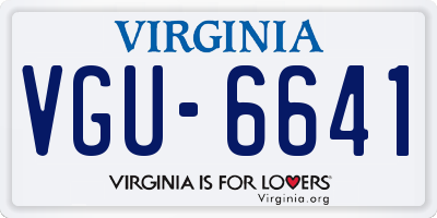 VA license plate VGU6641