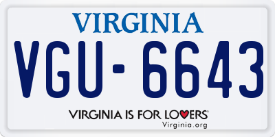 VA license plate VGU6643