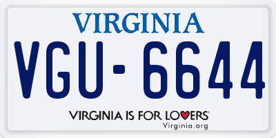 VA license plate VGU6644