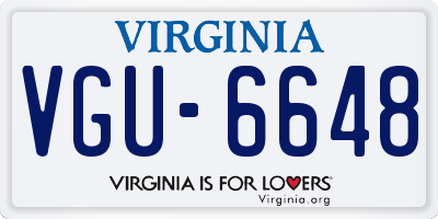VA license plate VGU6648