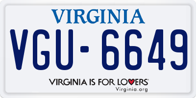 VA license plate VGU6649