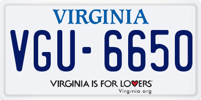 VA license plate VGU6650