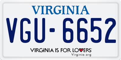 VA license plate VGU6652