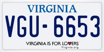 VA license plate VGU6653