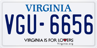 VA license plate VGU6656