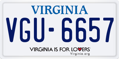 VA license plate VGU6657