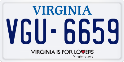 VA license plate VGU6659