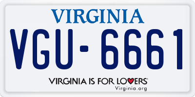 VA license plate VGU6661