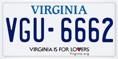 VA license plate VGU6662