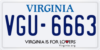 VA license plate VGU6663