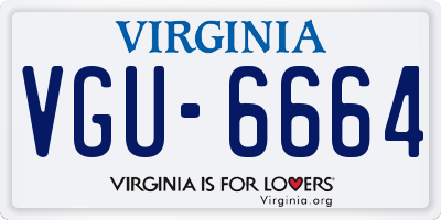 VA license plate VGU6664