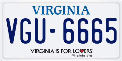 VA license plate VGU6665
