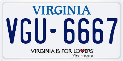VA license plate VGU6667