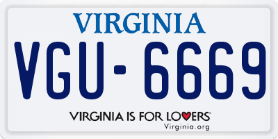 VA license plate VGU6669