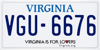VA license plate VGU6676