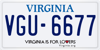 VA license plate VGU6677