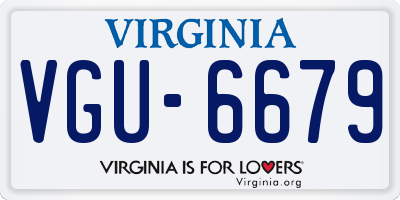 VA license plate VGU6679