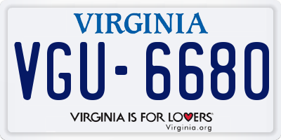VA license plate VGU6680