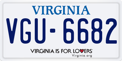 VA license plate VGU6682
