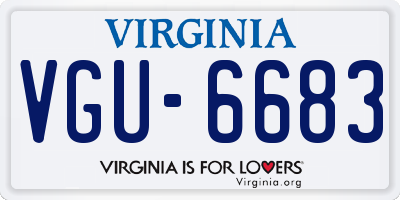 VA license plate VGU6683