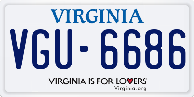 VA license plate VGU6686