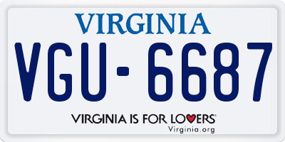 VA license plate VGU6687