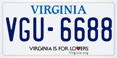 VA license plate VGU6688