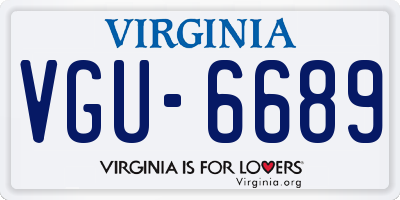 VA license plate VGU6689