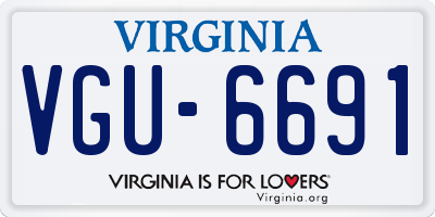 VA license plate VGU6691