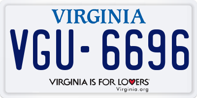 VA license plate VGU6696