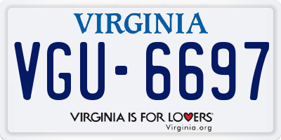 VA license plate VGU6697