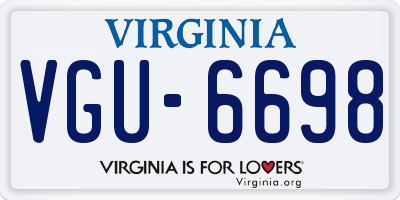 VA license plate VGU6698