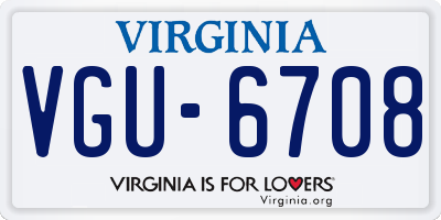 VA license plate VGU6708