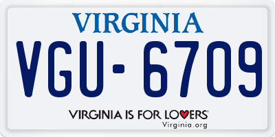 VA license plate VGU6709
