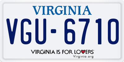 VA license plate VGU6710