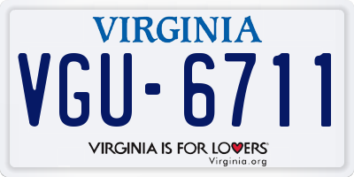 VA license plate VGU6711