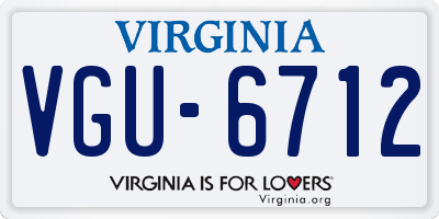 VA license plate VGU6712