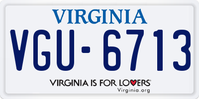 VA license plate VGU6713
