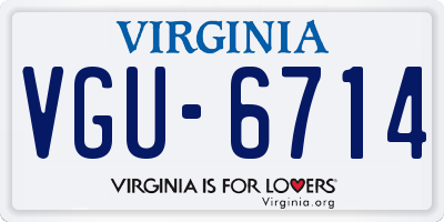VA license plate VGU6714