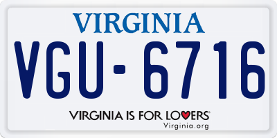 VA license plate VGU6716