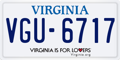 VA license plate VGU6717