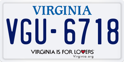 VA license plate VGU6718