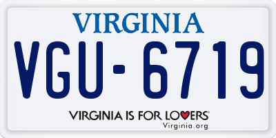 VA license plate VGU6719