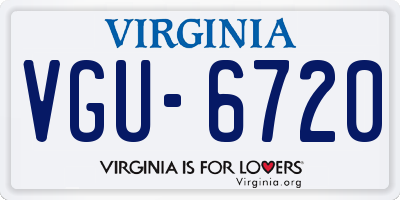 VA license plate VGU6720