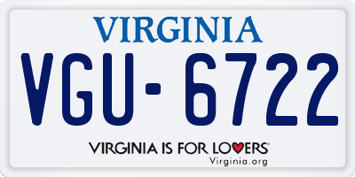 VA license plate VGU6722