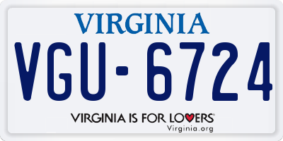 VA license plate VGU6724