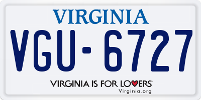 VA license plate VGU6727