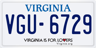 VA license plate VGU6729