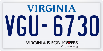 VA license plate VGU6730